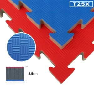 Tatami Octagonal EVA 100 x 100 x 2,5 cm Rojo/Azul